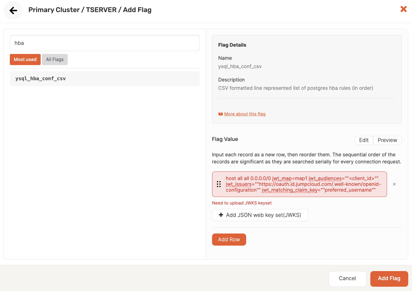 Configuring ysql_hba_conf_csv flag for OIDC Configuring ysql_hba_conf_csv flag for OIDC